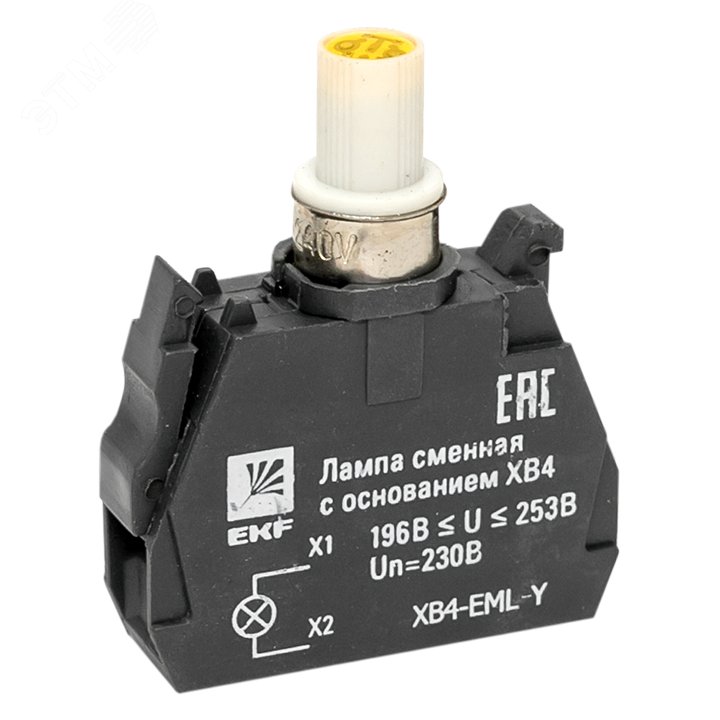 Лампа сменная c основанием XB4 желтая 230В PROxima XB4-EML-Y