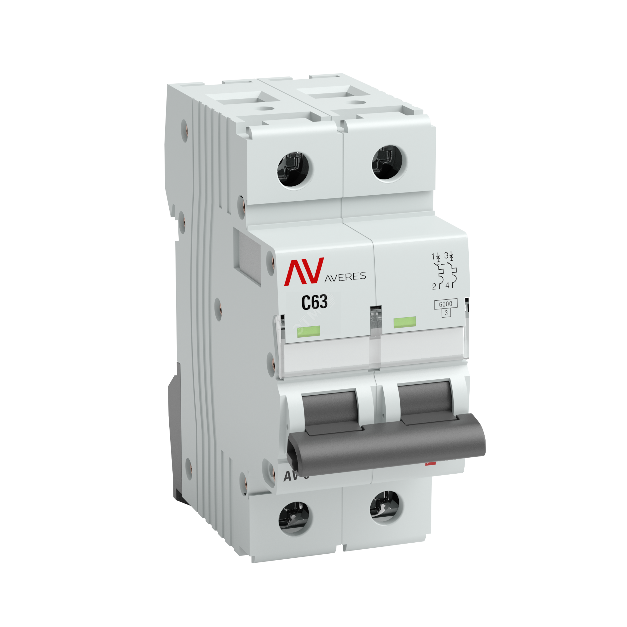Фото товара mcb6-2-25B-av Выключатель автоматический AV-6 2P 25A (B) 6kA EKF AVERES(кр.1шт)