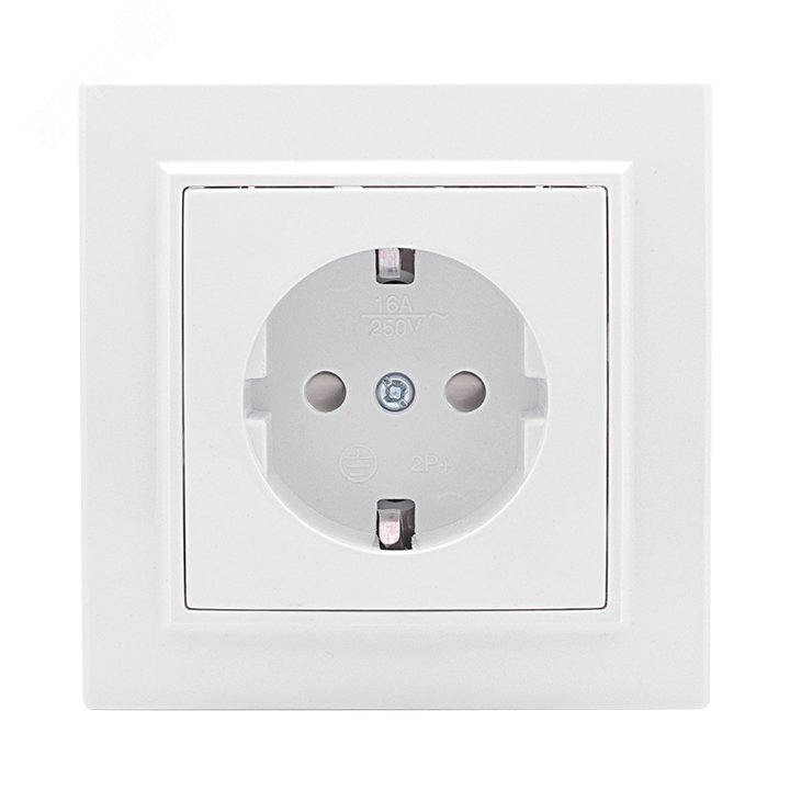 Розетка 1-м СП Минск 16А IP20 с заземл. защ. шторки бел. Basic ERR16-028-100