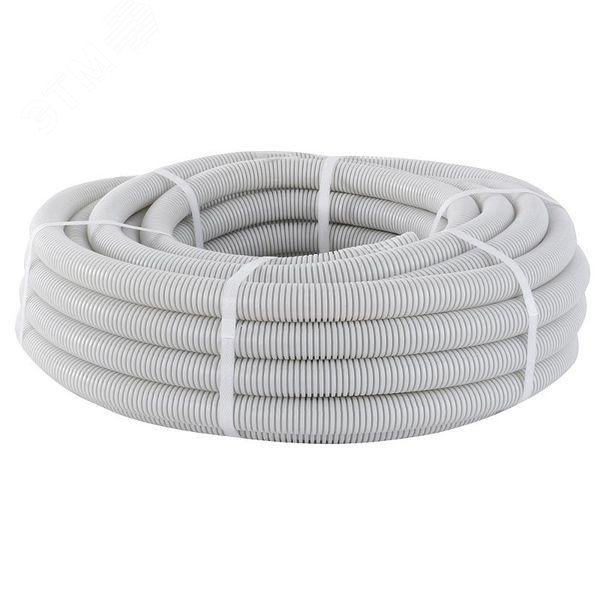 Труба гофр. ПВХ с протяжкой d25 мм (10 м) серая Plast tg-z-25-10m