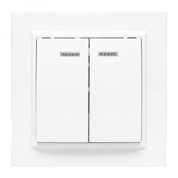 Выключатель 2-кл. СП Минск 10А IP20 с индикатором бел. Basic ERV10-123-10