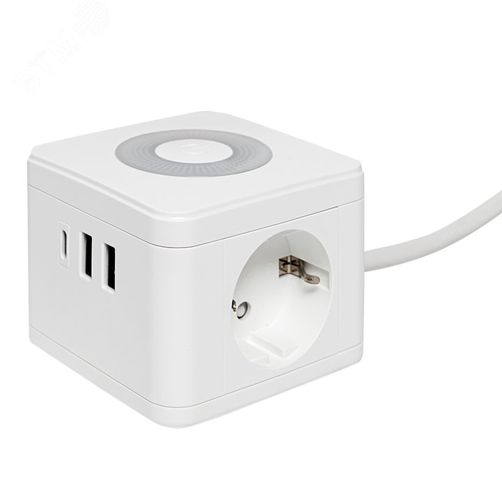 Удлинитель "Куб" 2х1.3м 2USB 2.4А+Type C + Ночник 1кв.мм UBA-CUB-2-TC