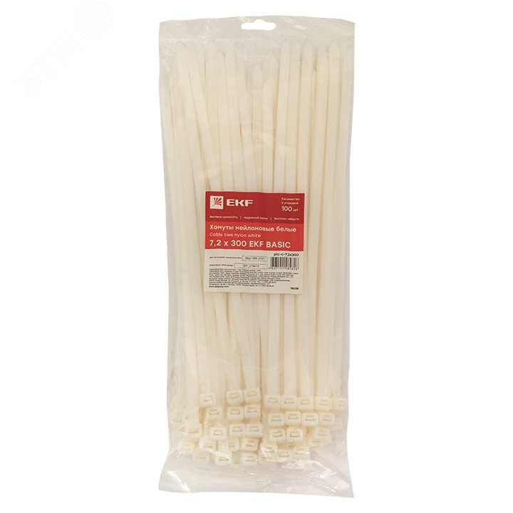 Хомут нейлоновый (7,2х300) (100шт.) Basic plc-c-7.2x300