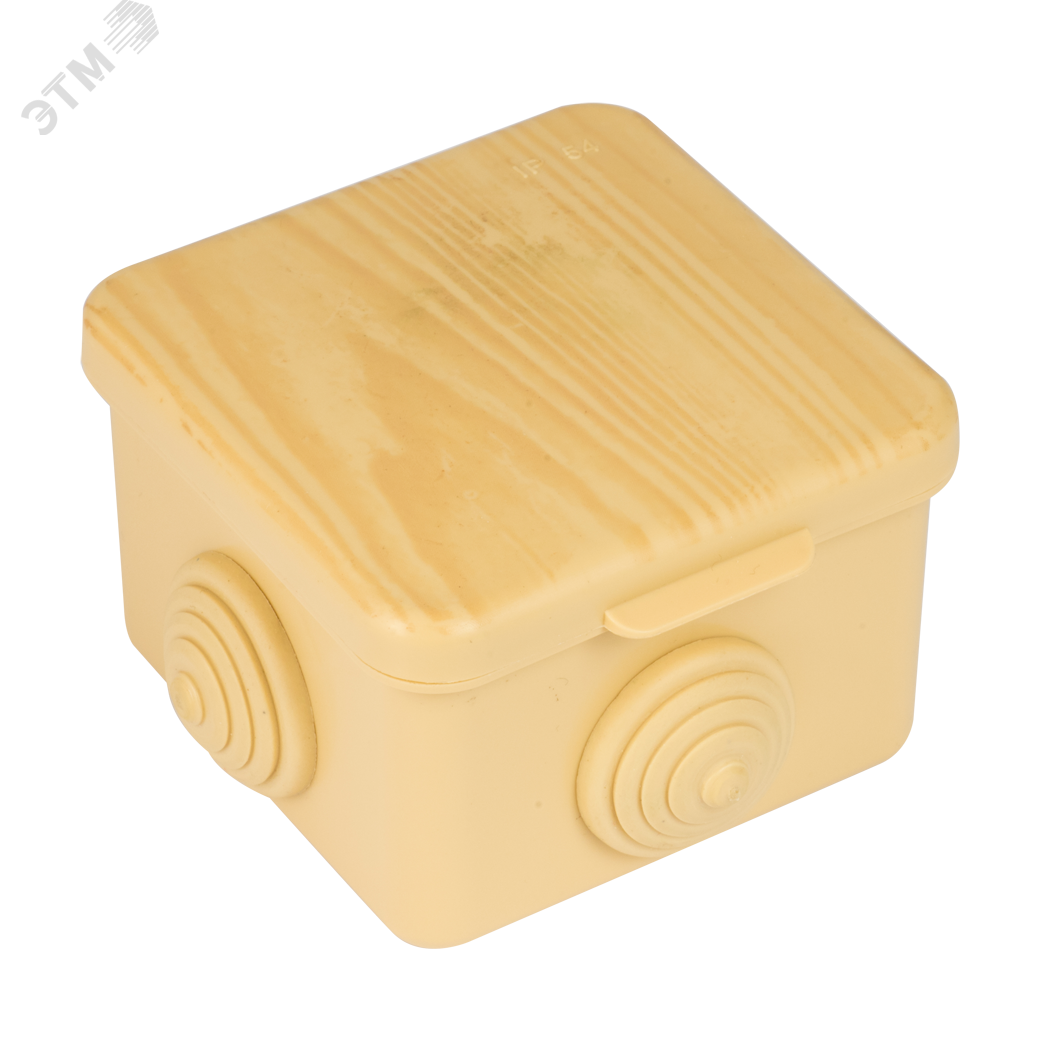 Коробка распределительная КМР-030-036 пылевлагозащитная, 4 мембранных ввода (65х65х50) светлое дерево PROxima plc-kmr2-030-036-s