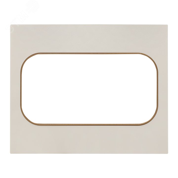 Стокгольм Рамка для розетки 2-местная белая с линией цвета шампань PROxima EYM-G-305-20