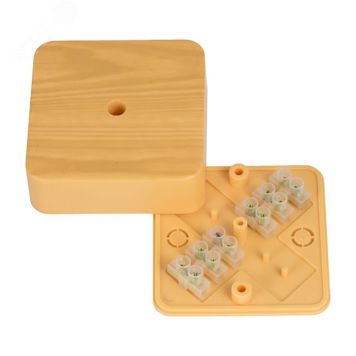 Коробка разветвительная КМР-030-030кг (75х75х26) с клеммником светло plc-kmr-030-030kg-s