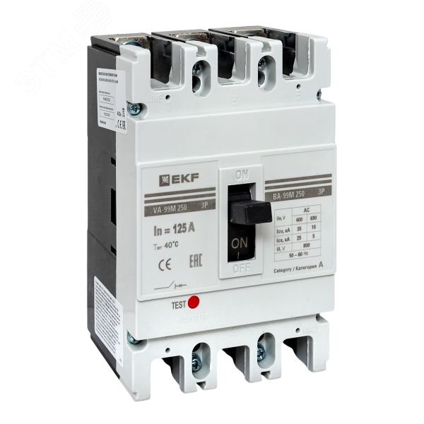 Выключатель автоматический 3п 250/125А 35кА ВА-99М PROxima mccb99-250-125m