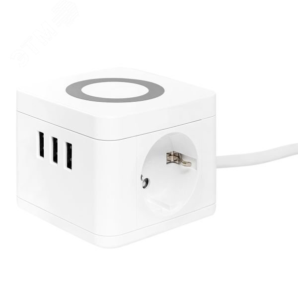 Удлинитель "Куб" 2х1.3м 3USB 2.4А+зарядное устройство 1кв.мм UBA-CUB-3-WC