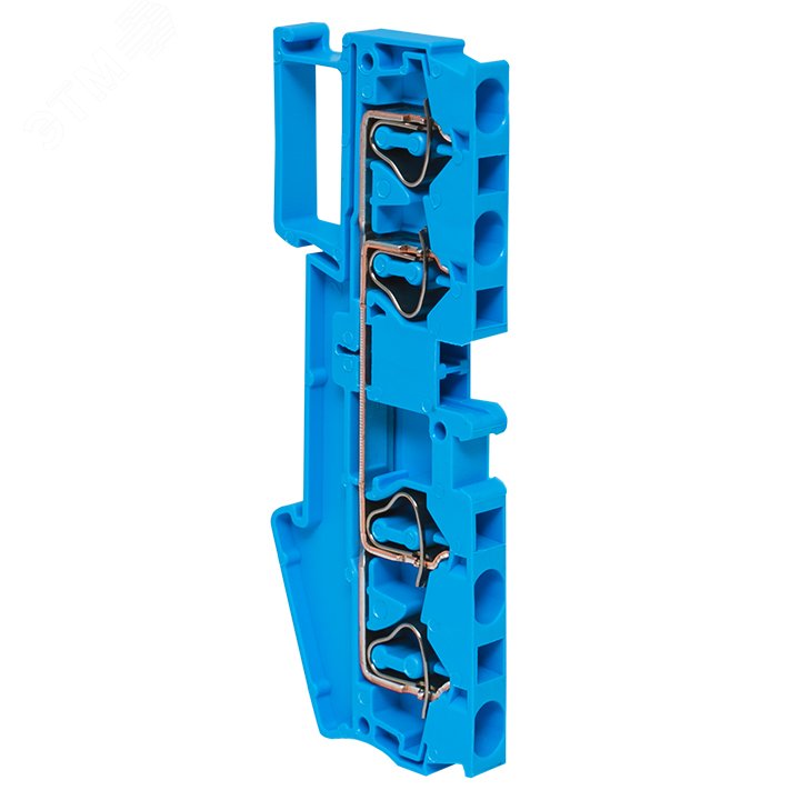 Фото товара Колодка клеммная пружинная JXB-ST-4 41А 4 вывода синяя EKF plc-jxb-st-4-4-blue