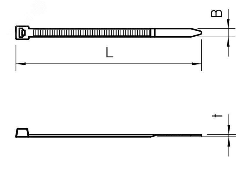 Кабельная стяжка чёрная УФ стойкая 4,8x300 мм565 4.8x300 SWUV 2331880