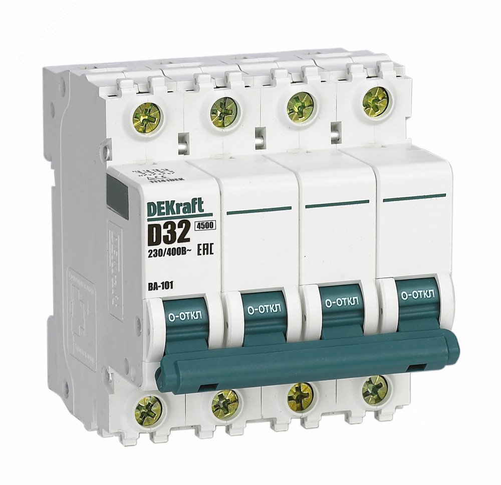 Автоматический выключатель ВА-101 4P 32А D 4.5кА 11141DEK