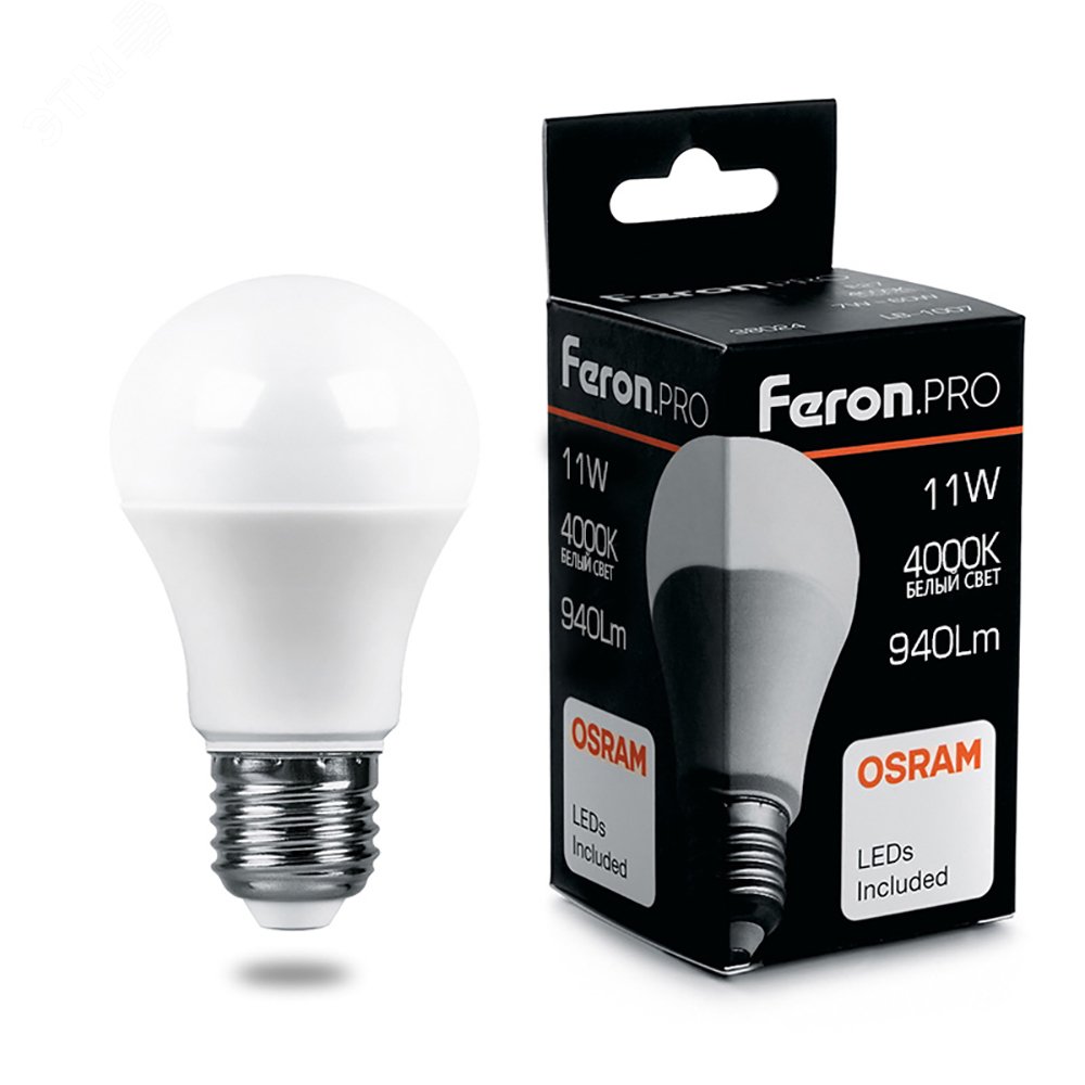 Фото товара Лампа светодиодная LED 11вт Е27 белый Feron.PRO 38030