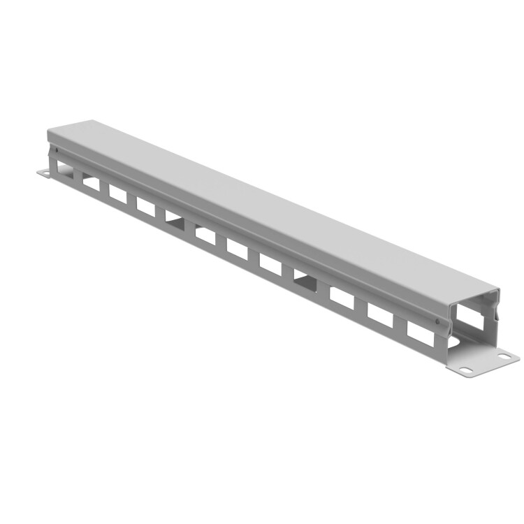 Кабельный органайзер с крышкой и отверстиями 1U, глубина 40 мм, для 19" IT-корпусов, RAL7035 R5CPF1941HE