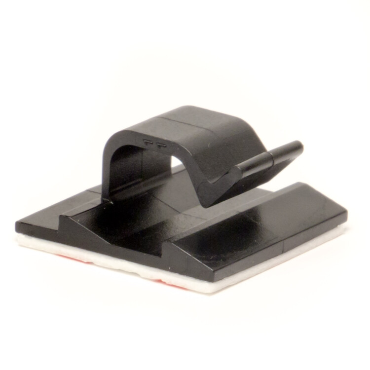 Клипса самоклеящаяся для кругл.кабеля диамом 5мм, черная 18,5x18,5 25431SR