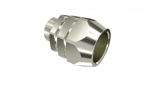 Взрывозащищенная Ex e муфта мет.рукав в гладкой изоляции в оплетке-коробка. DN20 мм. M20х1,5. Никелированная латунь. IP66/67 EXT06014-2020