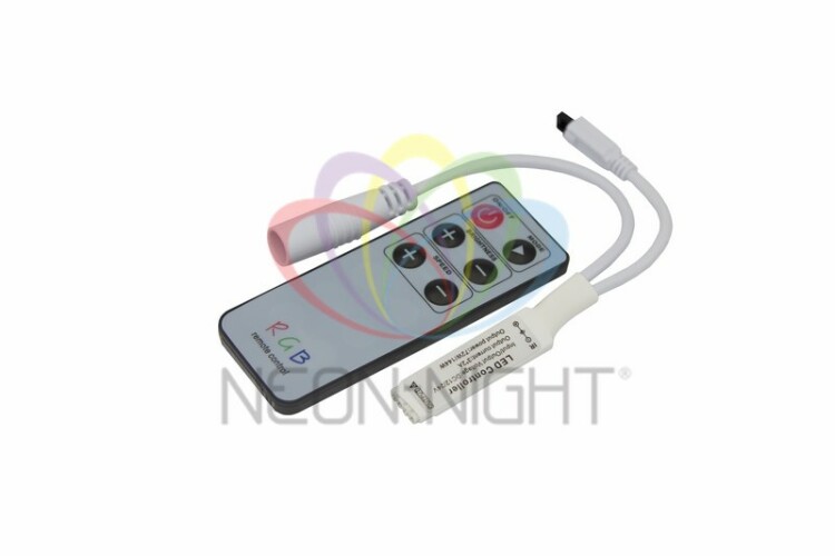 Мини-контроллер светодиодный RGB, инфракрасный (IR), 6 кнопок, 12-24В/6А 143-106-1