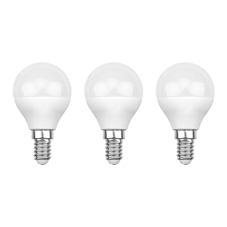 Лампа светодиодная Шарик (GL) 7.5 Вт E14 713 Лм 6500 K холодный свет (3 шт./уп.) 604-033-3