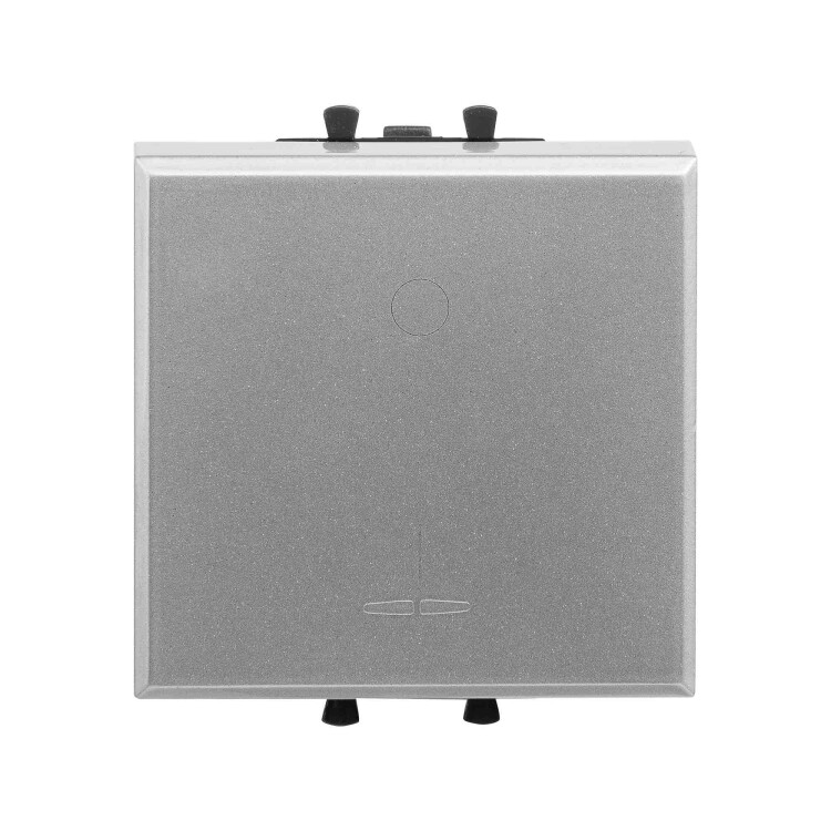 Выключатель двухполюсный одноклавишный модульный "Avanti", "Закаленная сталь", 2 модуля 4404222