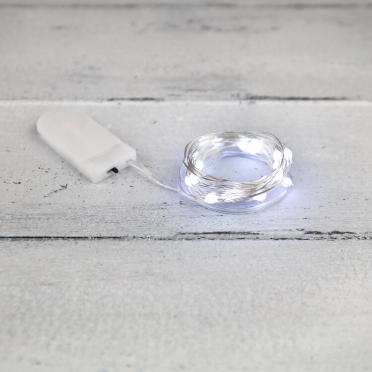 Гирлянда светодиодная "Роса" с крупными каплями 2м 20LED бел. 0.1Вт IP20 элементы питания 2хCR2032 (в компл.) 302-005