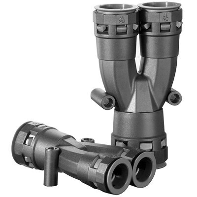 Разветвитель DN 1х48 + 2х36 мм, полиамид, цвет черный PAY483636N