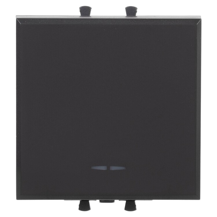 Выключатель одноклавишный модульный, "Avanti", "Черный матовый", 2 модуля 4412102