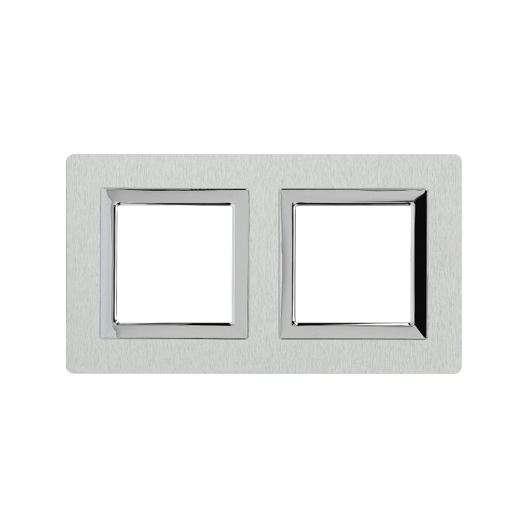 Рамка из алюминия, "Avanti", серая, 2 поста (4 мод.) 4404834