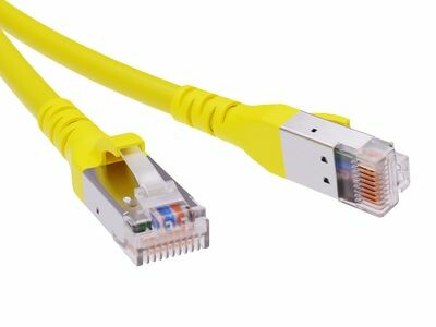 Патч-корд экранированный CAT6A S/FTP 4х2, LSZH, желтый, 0.5м RN6ASF4505YL