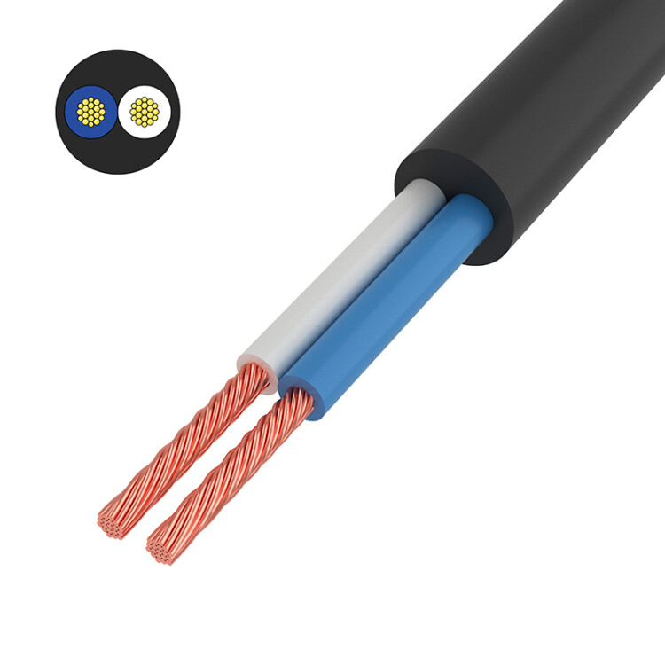 Провод соединительный ПВС 2x0,75 мм, черный, длина 5 метров, ГОСТ 7399-97 01-8031-5