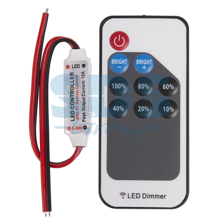 Фото товара LED мини диммер радио (RF) с пультом Д/У 72 W/144 W, 9 кнопок 143-105-2