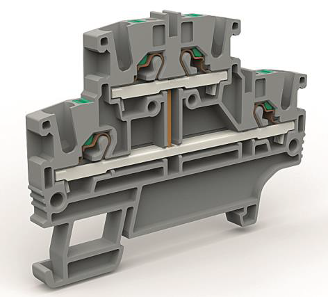 Двухярусная клемма с объединенными ярусами на 2,5 кв.мм ZEFD210GR