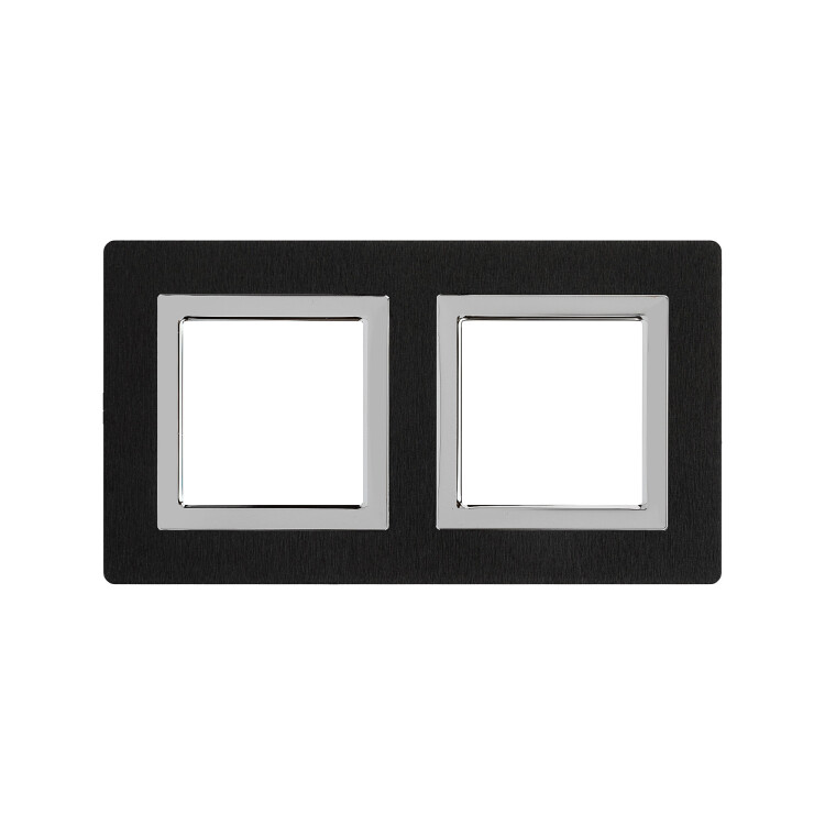 Рамка из алюминия, "Avanti", черная, 2 поста (4 мод.) 4402834
