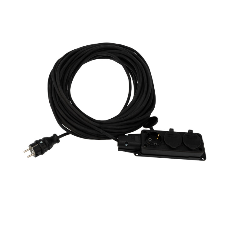 Удлинитель-шнур КГ 3х1.5, 30 м, 3 гнезда, морозостойкий, с/з, 16 А, 3500 Вт, IP44 (Сделано в России) 11-7076