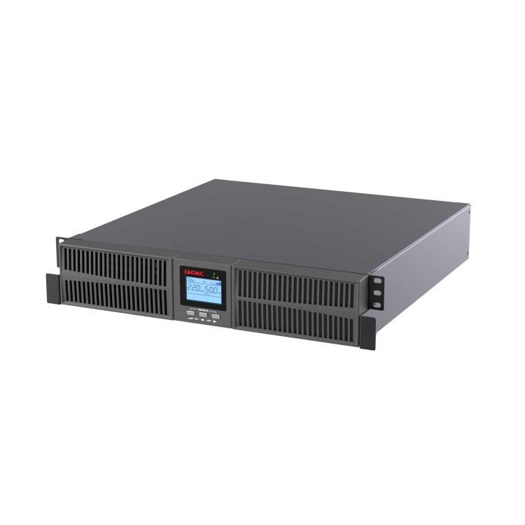 Онлайн ИБП ДКС серии Small Rackmount, 2000 ВА/1800 Вт, 1/1, 8xIEC C13, EPO, USB, RS-232, Rack 2U, без АКБ, 9Ач SMALLR2A0PI
