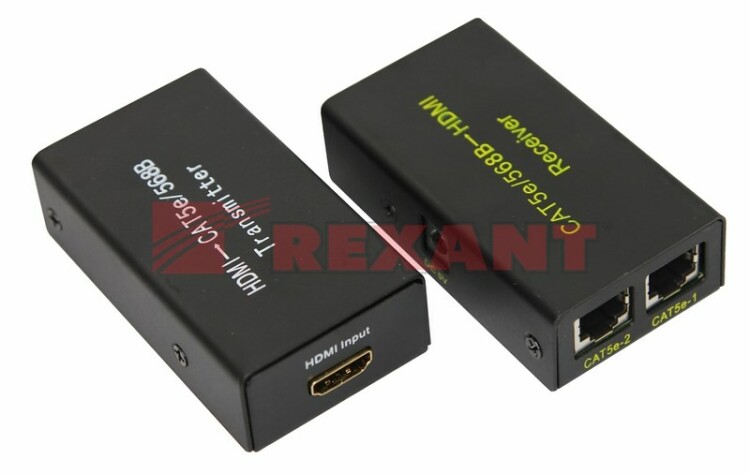 Фото товара HDMI удлинитель по витой паре RJ-45(8P-8C) до 20м (1080p) 17-6906