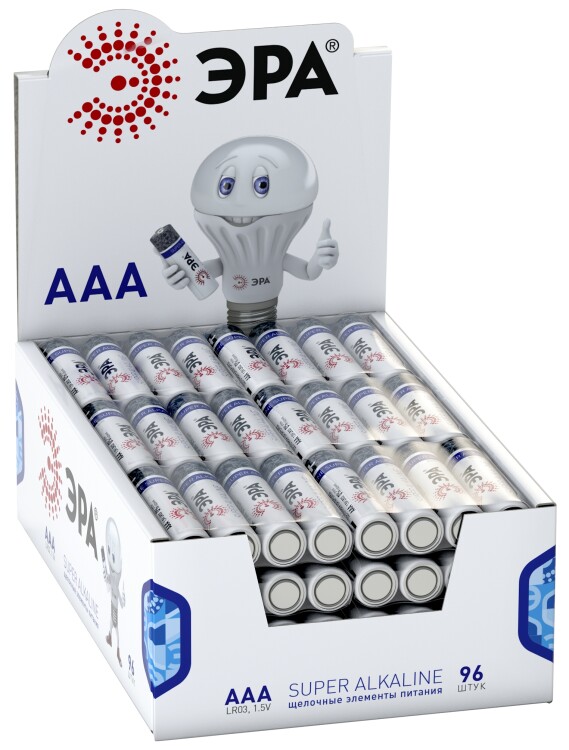 Батарейки LR03-4S promo-box SUPER Alkaline (96/384/36864) Б0018950