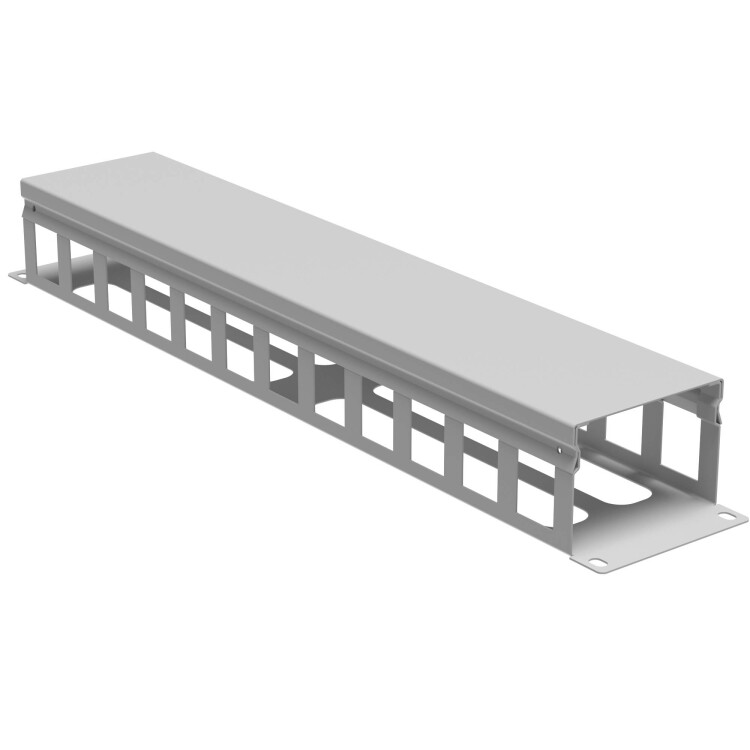 Кабельный органайзер с крышкой и отверстиями 2U, глубина 60 мм, для 19" IT-корпусов, RAL7035 R5CPF1962HE