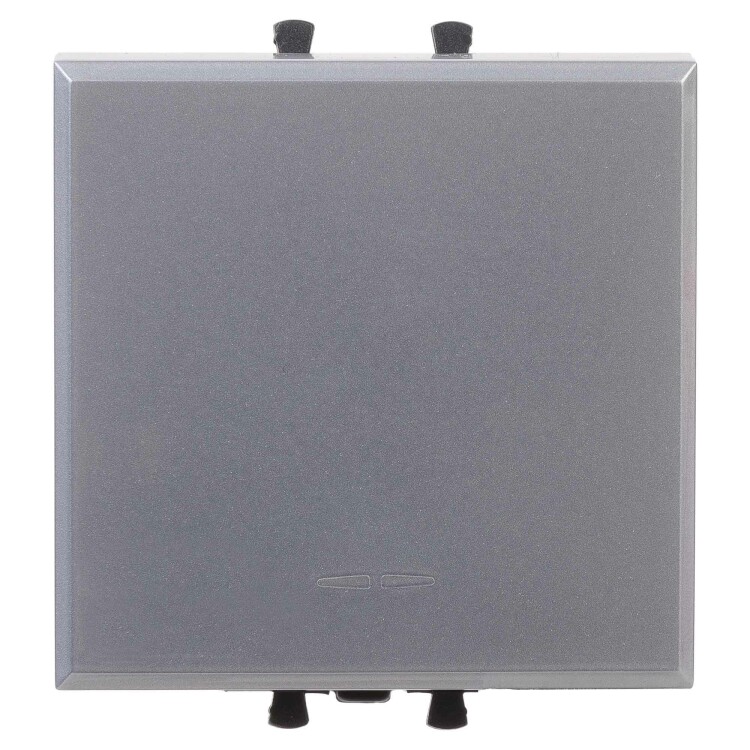 Переключатель одноклавишный модульный, "Avanti", "Закаленная сталь", 2модуля 4404112