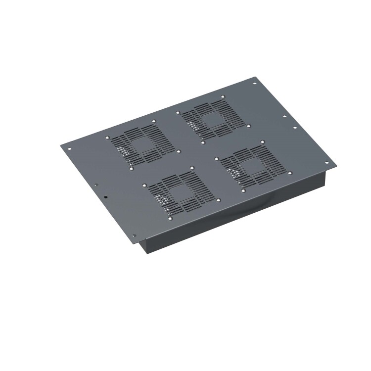 Потолочный модуль 4 вентилятора для крыши напольных 19" IT-корпусов ДКС серии CQE шириной 600мм, RAL7011 R5VSIT6004F