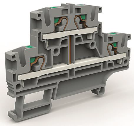 Двухярусная клемма с объединенными ярусами на 4 кв.мм синяя ZEFD410BL