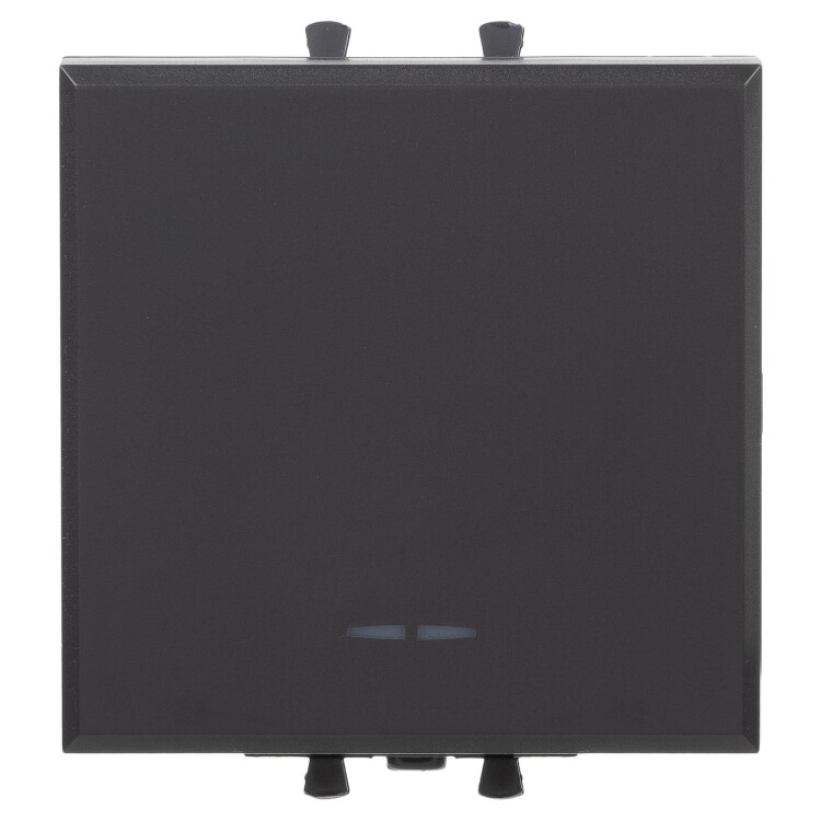 Переключатель одноклавишный модульный, "Avanti", "Черный матовый", 2 модуля 4412112