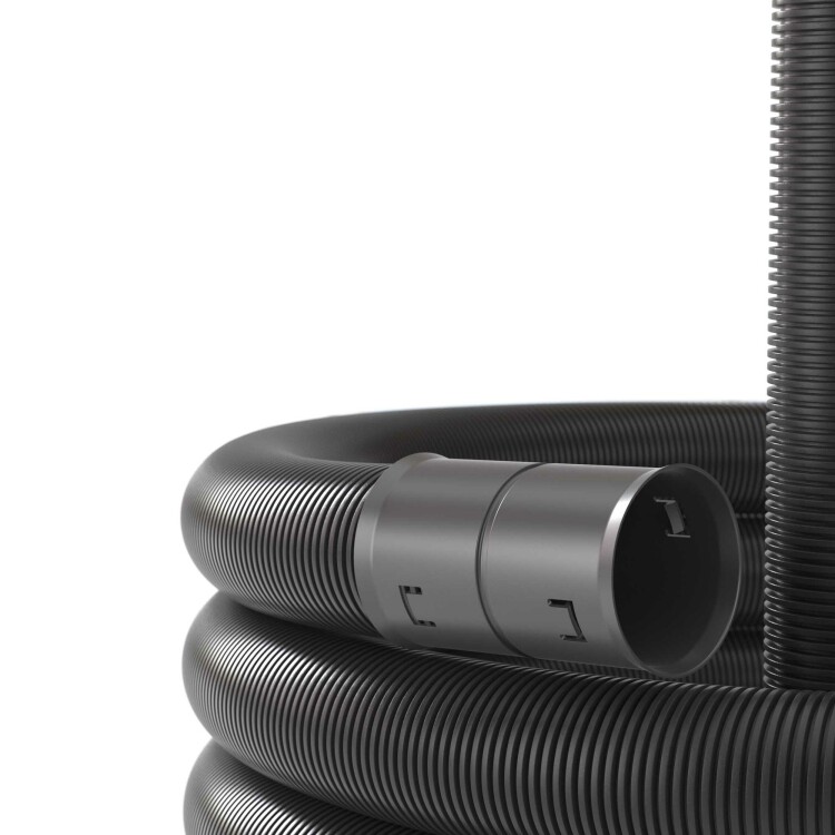 Усиленная двустенная труба ПНД гибкая для кабельной канализации д.160мм с протяжкой, SN10, 750Н, в бухте 50м, цвет черный 121516A