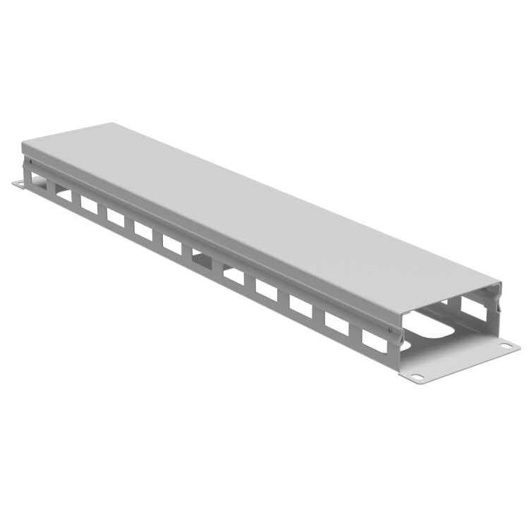 Кабельный органайзер с крышкой и отверстиями 2U, глубина 40 мм, для 19" IT-корпусов, RAL7035 R5CPF1942HE