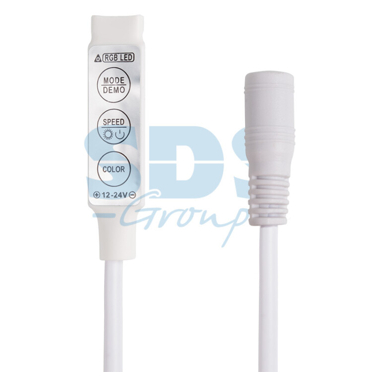 Фото товара LED мини контроллер с разъемом 5,5х2,1 мм 72/144 W, 3 кнопки, 12 V/24 V 143-106