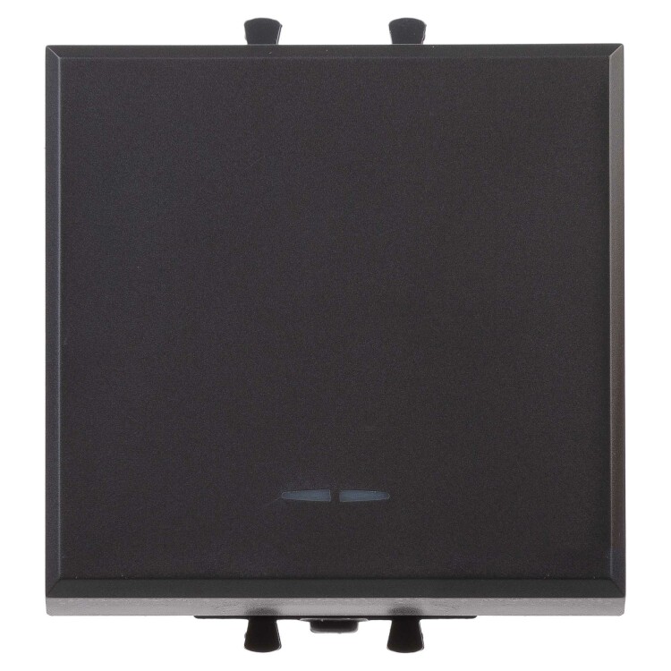 Кнопка одноклавишная модульная, "Avanti", "Черный матовый", 2 модуля 4412152