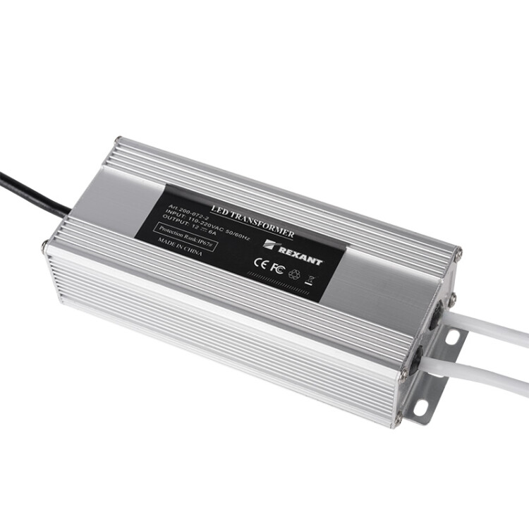 Фото товара Источник питания AC 110-250V/DC 12V 6А 72W с проводами влагозащищенный (IP67) 200-072-2