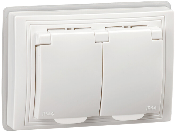 KVARTA Роз. 2ая с з/к с з/ш РСбш12-3-КБ-44 16А IP44 бел. KV-R26-16-44-K01