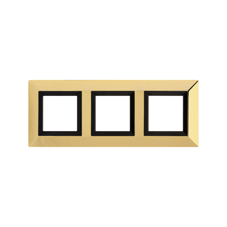 Рамка из металла, "Avanti", золотая, 3 поста (6 мод.) 4408856