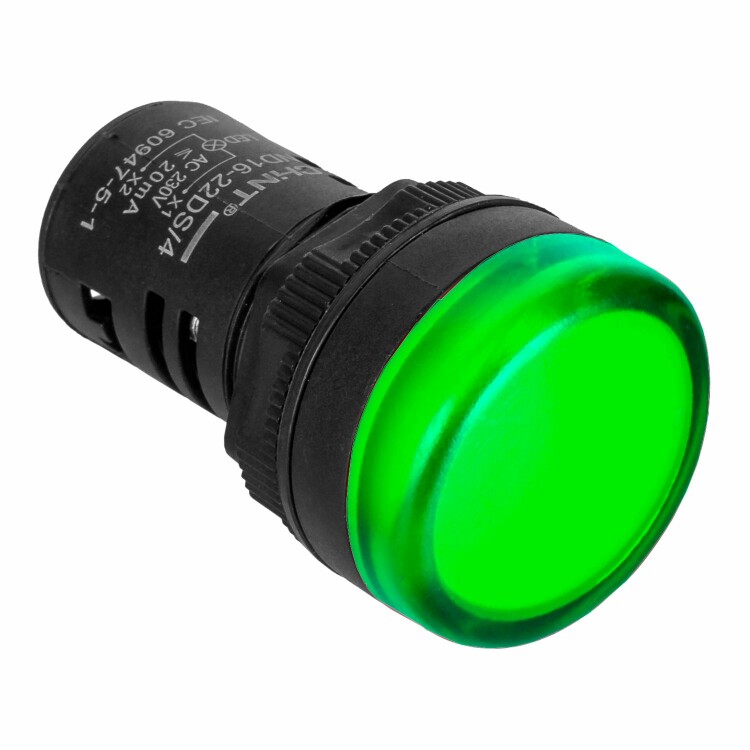 Индикатор ND16-22DS/4C компактный встроен. конденсатор IP65 AC 230В зел. 828167