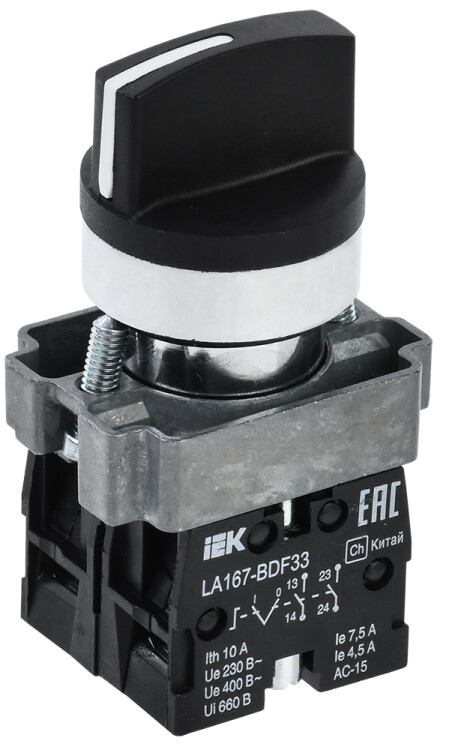 Переключатель LA167-BDF33 3 полож. 2з черный BSW20-BDF33-4-24-67-3-K02