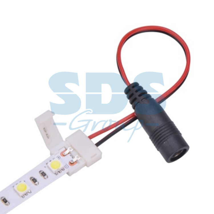 Коннектор питания с джеком для одноцветных светодиодных лент с влагозащитой шириной 10 мм 144-104